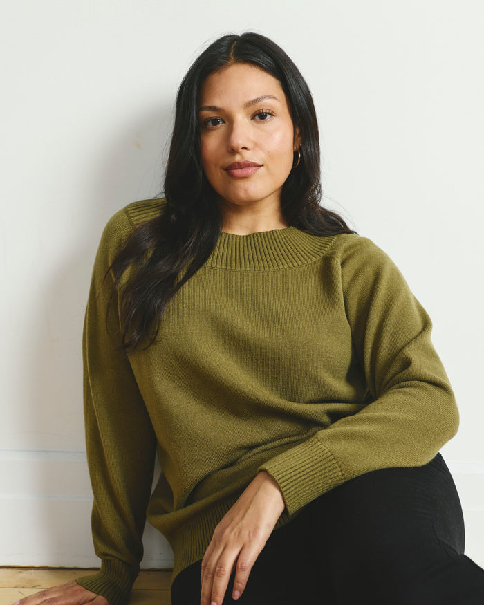 Noomi Cold Shoulder Sweater - Capulet Olive | Plus Size & Straight Size Women's Fashion | Universal Standard