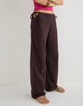 Image of Olesy Trouser in Linen Deep Mahogany