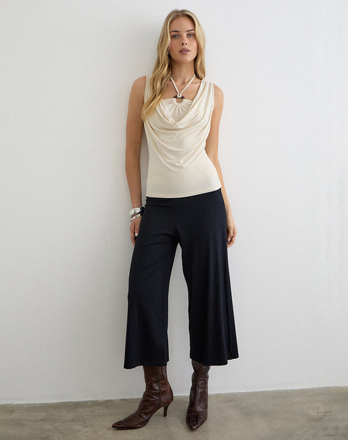 Image of Olinda Halter Top in Cupro Cream