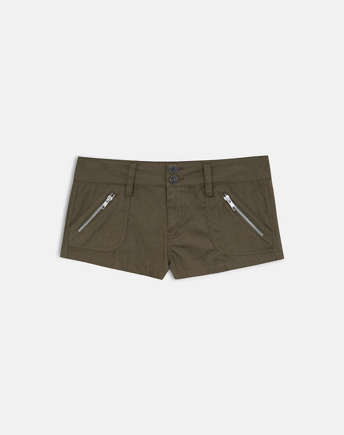 Image of Olra Cargo Short in Cotton Light Twill Khaki