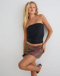 Image of Olsa Mini Skirt in Sequin Knit Dark Brown