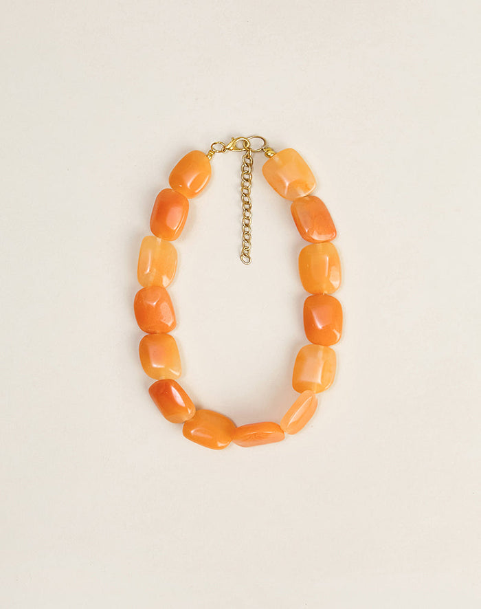 Image of Orange Large Glass Beaded Necklace