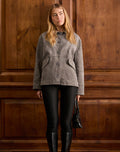Image of Orson Jacket in Faux Suede Olive Grey