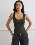 Image of Ovia Scoop Corset Top in Tailoring Dark Khaki