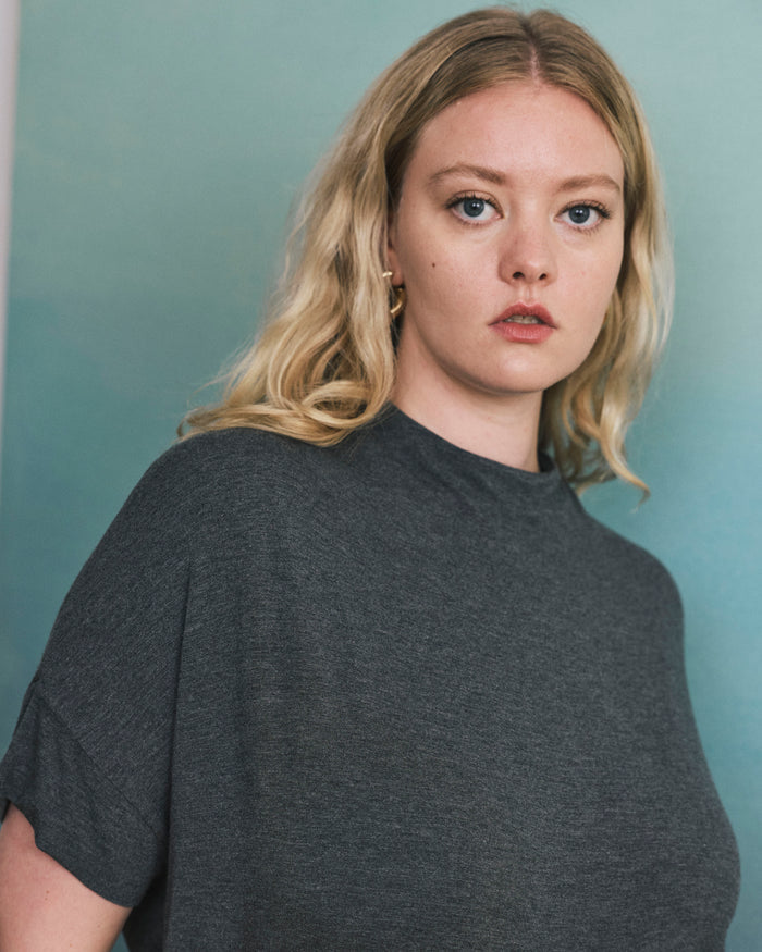 Petra Liquid Jersey Top - Dark Gray Heather | Plus Size & Straight Size Women's Fashion | Universal Standard