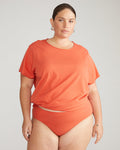 Pima Cotton Mid Rise Bikini - Sweet Berry | Plus Size & Straight Size Women's Fashion | Universal Standard