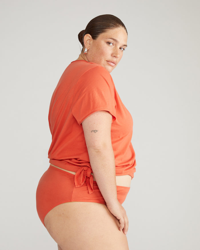 Pima Cotton Mid Rise Bikini - Sweet Berry | Plus Size & Straight Size Women's Fashion | Universal Standard