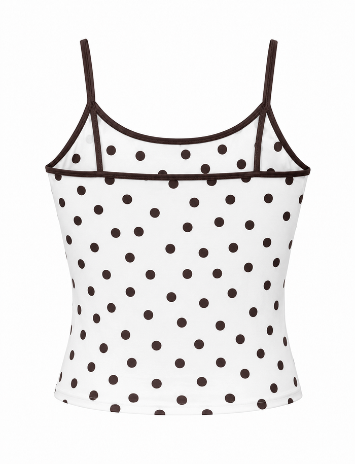 Polka Dot Contrast Trim Cami Top