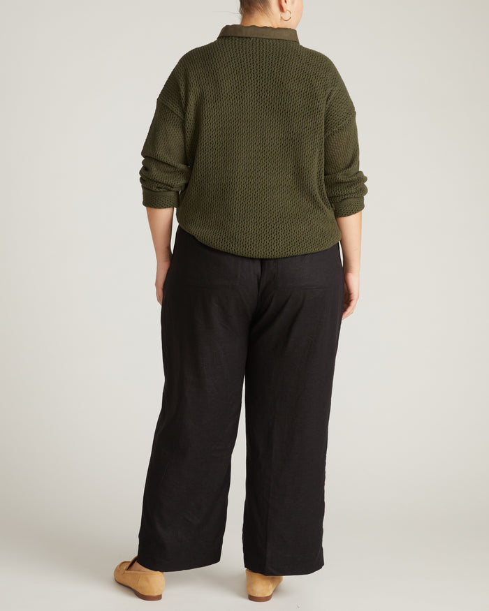 Positano Pointelle Mock Neck Sweater - Camo | Plus Size & Straight Size Women's Fashion | Universal Standard
