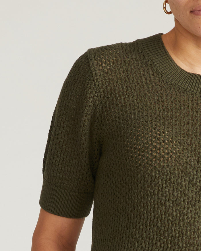 Positano Pointelle Mock Neck Sweater - Camo | Plus Size & Straight Size Women's Fashion | Universal Standard