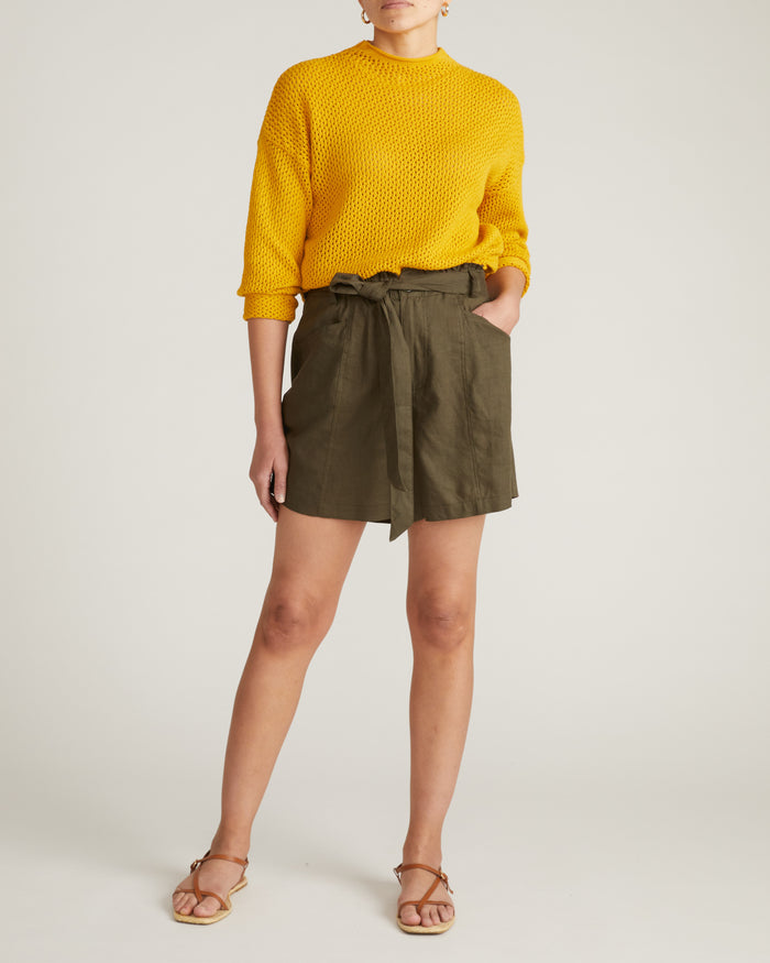 Positano Pointelle Mock Neck Sweater - Goldenrod | Plus Size & Straight Size Women's Fashion | Universal Standard