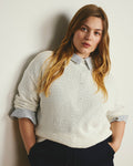 Positano Pointelle Mock Neck Sweater - White | Plus Size & Straight Size Women's Fashion | Universal Standard