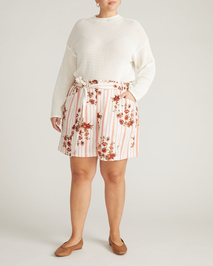 Positano Pointelle Mock Neck Sweater - White | Plus Size & Straight Size Women's Fashion | Universal Standard