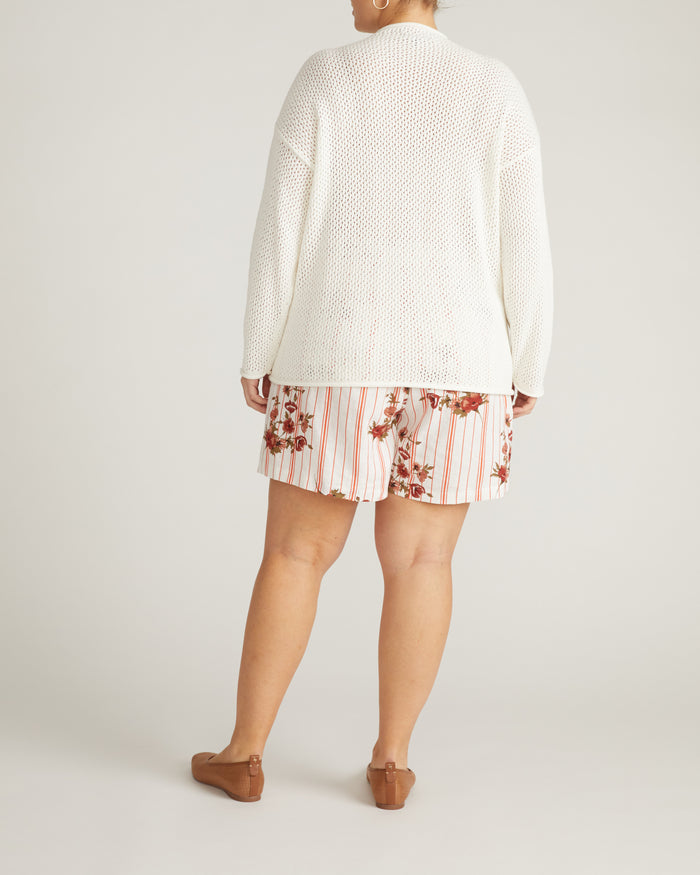 Positano Pointelle Mock Neck Sweater - White | Plus Size & Straight Size Women's Fashion | Universal Standard