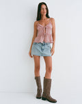 Image of Raeya Tie Front Cami Top in Chiffon Pink