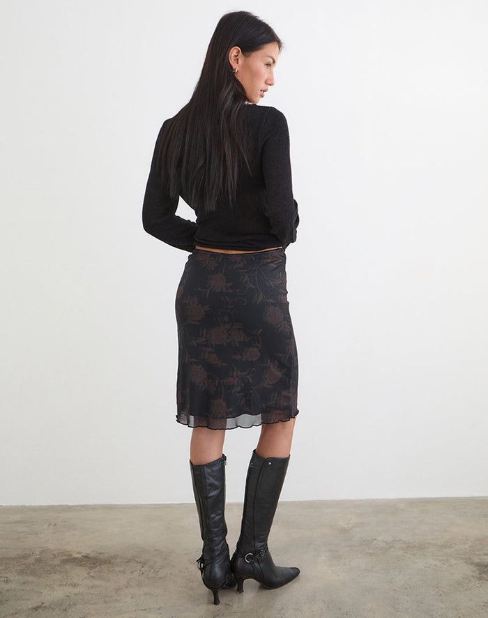 Image of Rajhu Midi Skirt in Dynamic Rose