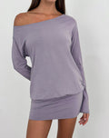 Image of Raluca Long Sleeve Mini Dress in Grey Lavender