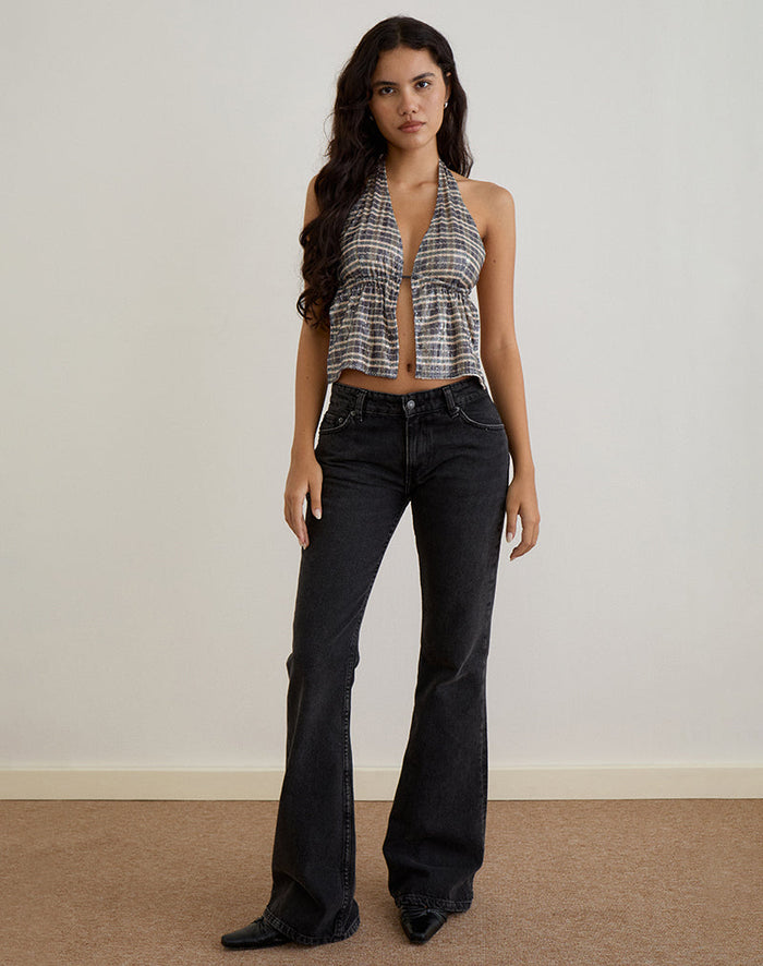 Image of Ramilo Top in Sequin Vintage Check Brown