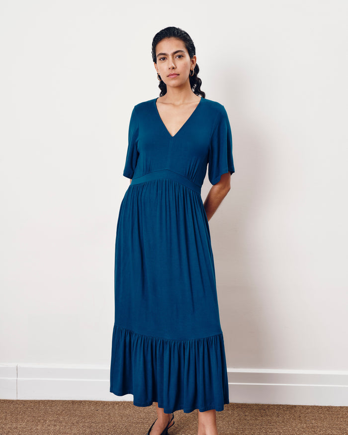 Ravello Liquid Jersey Dress - Blue Teal | Plus Size & Straight Size Women's Fashion | Universal Standard