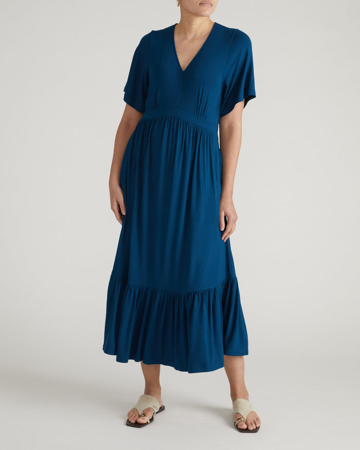 Ravello Liquid Jersey Dress - Blue Teal | Plus Size & Straight Size Women's Fashion | Universal Standard