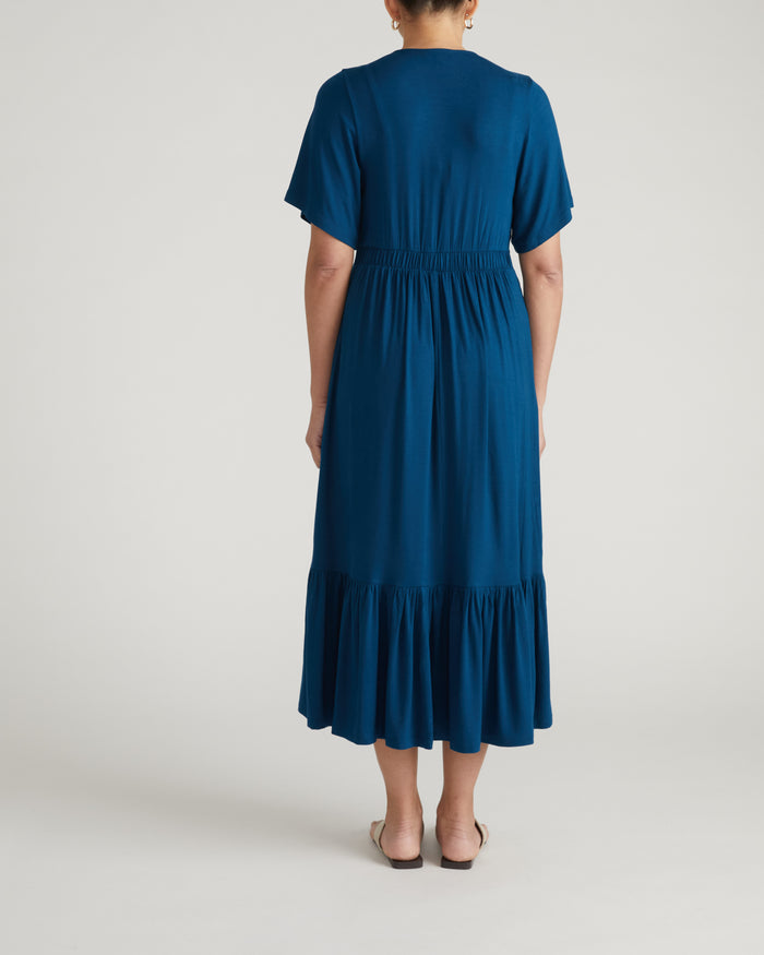 Ravello Liquid Jersey Dress - Blue Teal | Plus Size & Straight Size Women's Fashion | Universal Standard