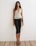 Image of Regina Top in Shimmer Knit Light Grey