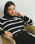 Renee Savvy Fine Knit Raglan Turtleneck - Black/White Stripes | Plus Size & Straight Size Women's Fashion | Universal Standard