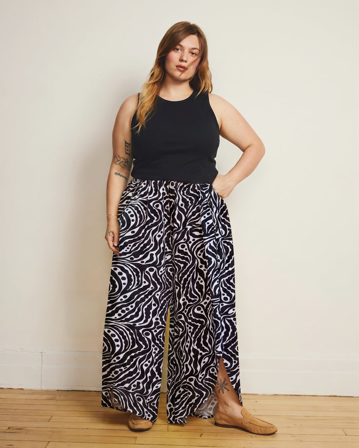 Rey Divine Jersey Pull-On Pants - Black Bosco Print | Plus Size & Straight Size Women's Fashion | Universal Standard