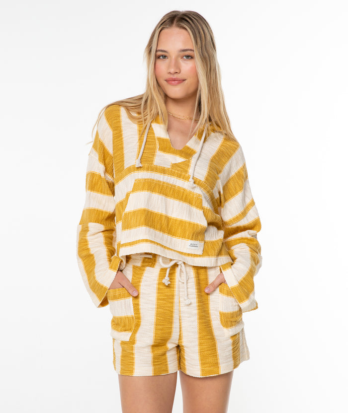 Rich Coast Striped Poncho - Amber Gold Jungle Beach Stripe - Roxy