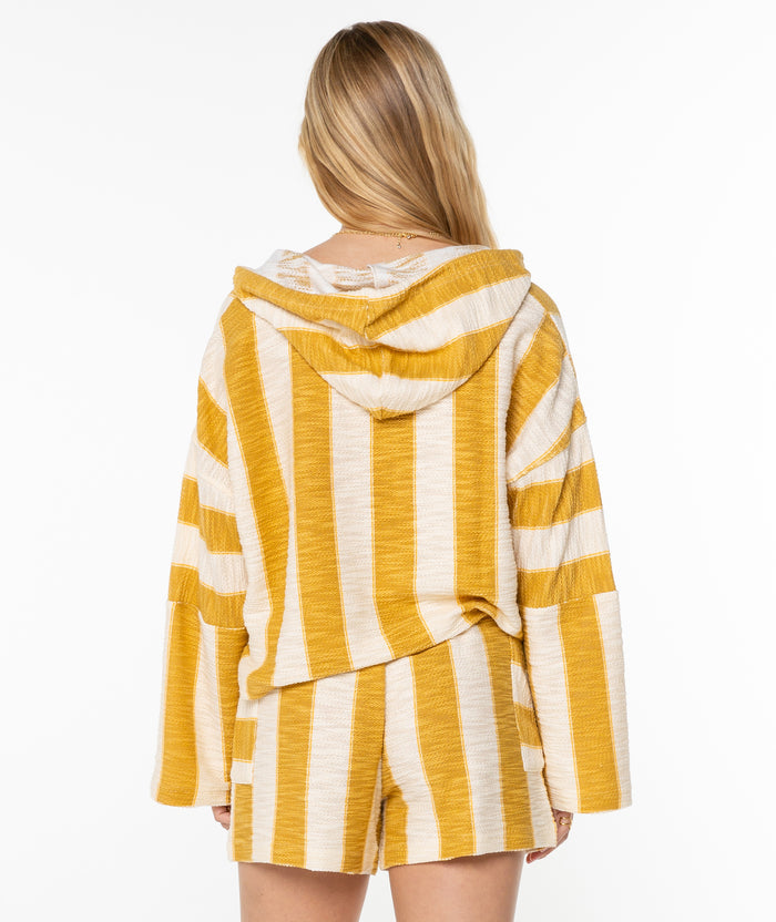 Rich Coast Striped Poncho - Amber Gold Jungle Beach Stripe - Roxy