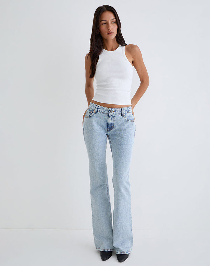 Image of Rigid Low Rise Flare Jeans in 80s Light Wash