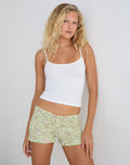 Image of Ritala Shirred Micro Short in Blooming Lily Green