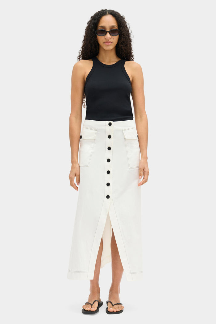 Robin Button Maxi Skirt