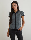 Image of Rosabe Blouse in Black and Grey Monostripe