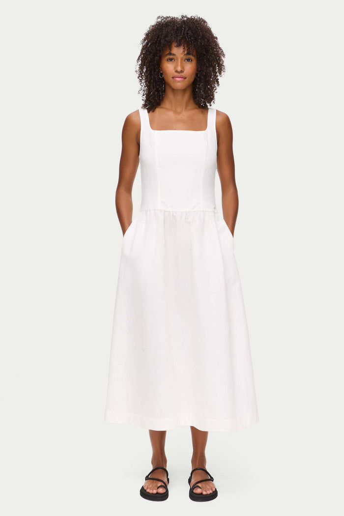 Rosia Drop Waist Linen Dress