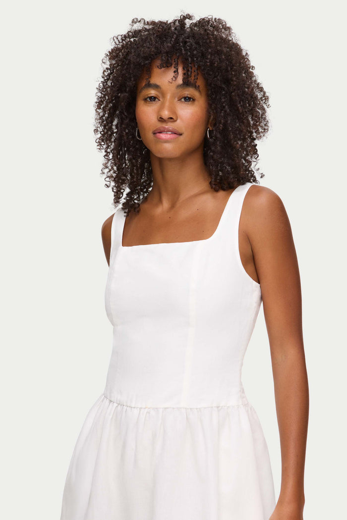Rosia Drop Waist Linen Dress