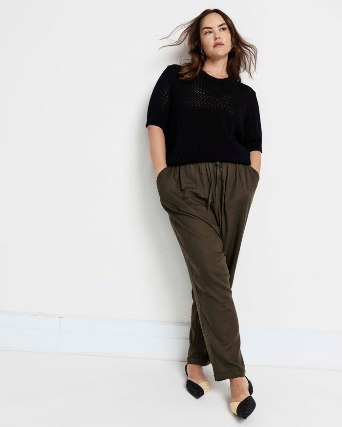 Rosie Pointelle Sweater Top - Black | Plus Size & Straight Size Women's Fashion | Universal Standard