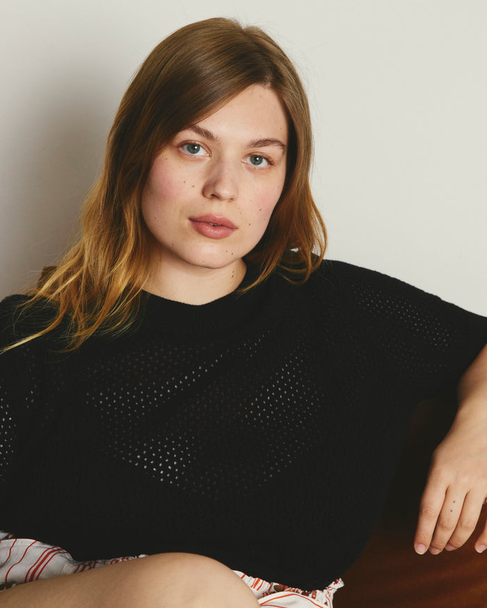 Rosie Pointelle Sweater Top - Black | Plus Size & Straight Size Women's Fashion | Universal Standard