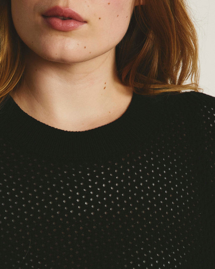 Rosie Pointelle Sweater Top - Black | Plus Size & Straight Size Women's Fashion | Universal Standard