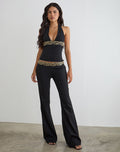Image of Rosimo Flare Trouser in Black with Embroidered Sequin Trim