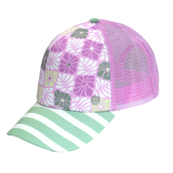 Roxy Girls Honey Coconut Trucker - Floral Check Bodacious - Roxy