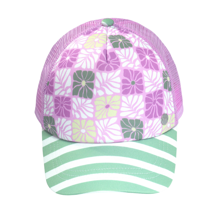 Roxy Girls Honey Coconut Trucker - Floral Check Bodacious - Roxy