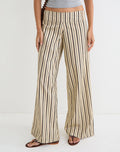 Image of Rysele Trouser in Neutral Stripe Beige
