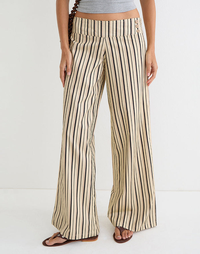 Image of Rysele Trouser in Neutral Stripe Beige