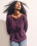 Sabrina Twist Front Stretch Cupro Blouse - Potion Purple | Plus Size & Straight Size Women's Fashion | Universal Standard