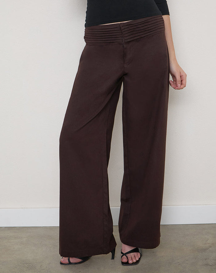 Image of Sadasi Trouser in Twill Bitter Chocolate