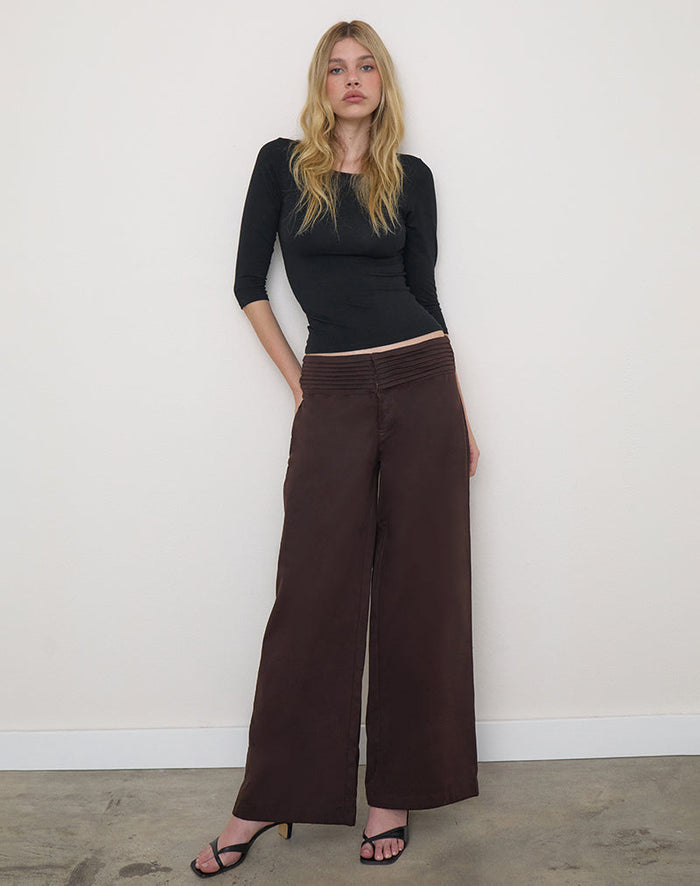 Image of Sadasi Trouser in Twill Bitter Chocolate