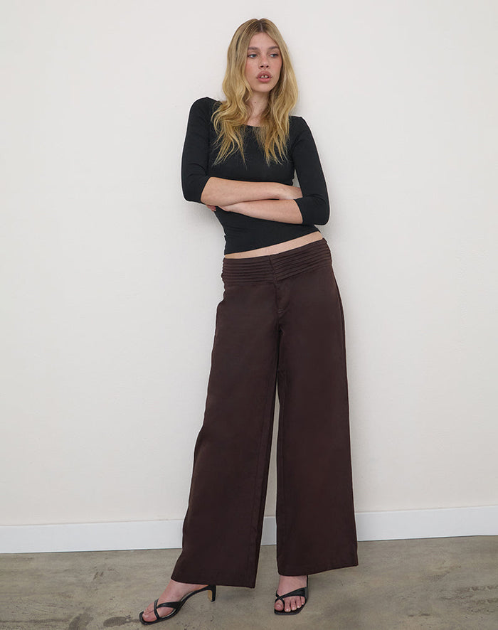 Image of Sadasi Trouser in Twill Bitter Chocolate