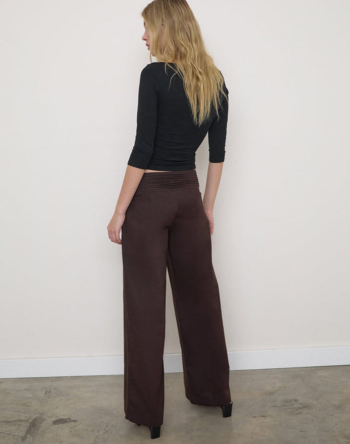 Image of Sadasi Trouser in Twill Bitter Chocolate
