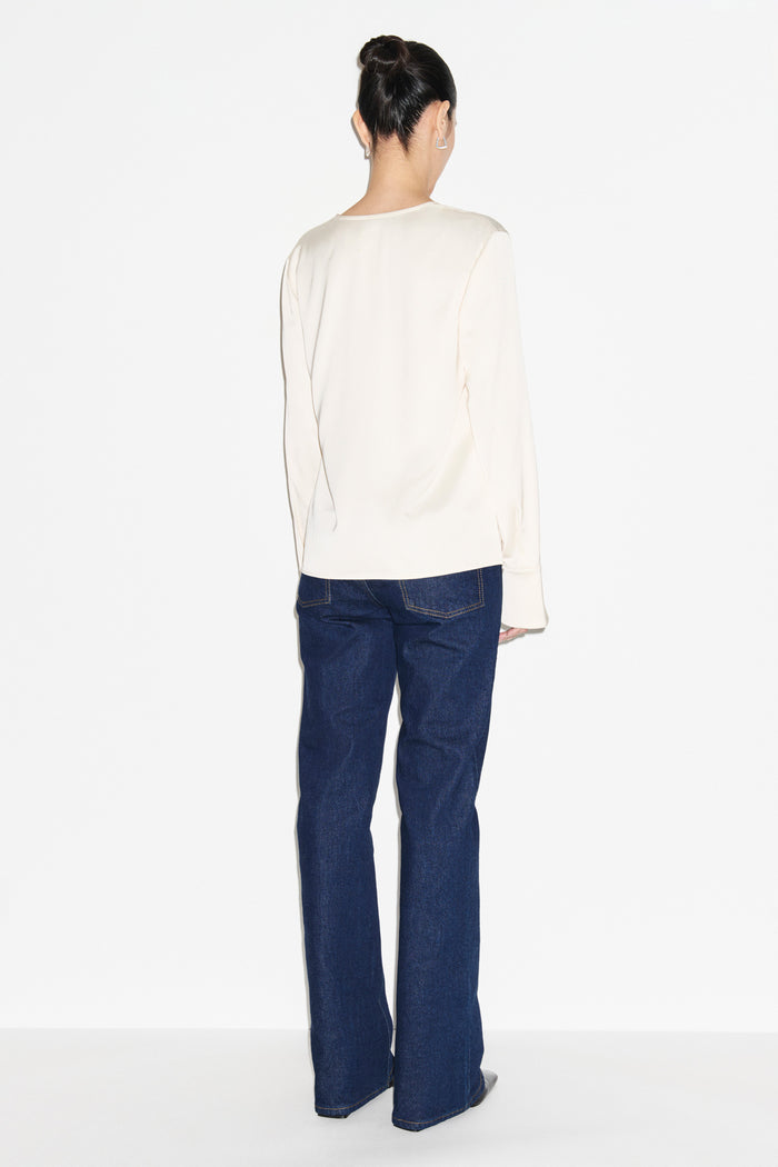 Saffron Knot Fastening Satin Shirt